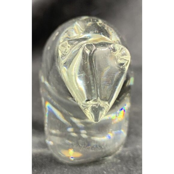 Blown Glass Polar Bear Crystal Clear Figurine Paperweight 3.75" Vintage - Picture 3 of 7